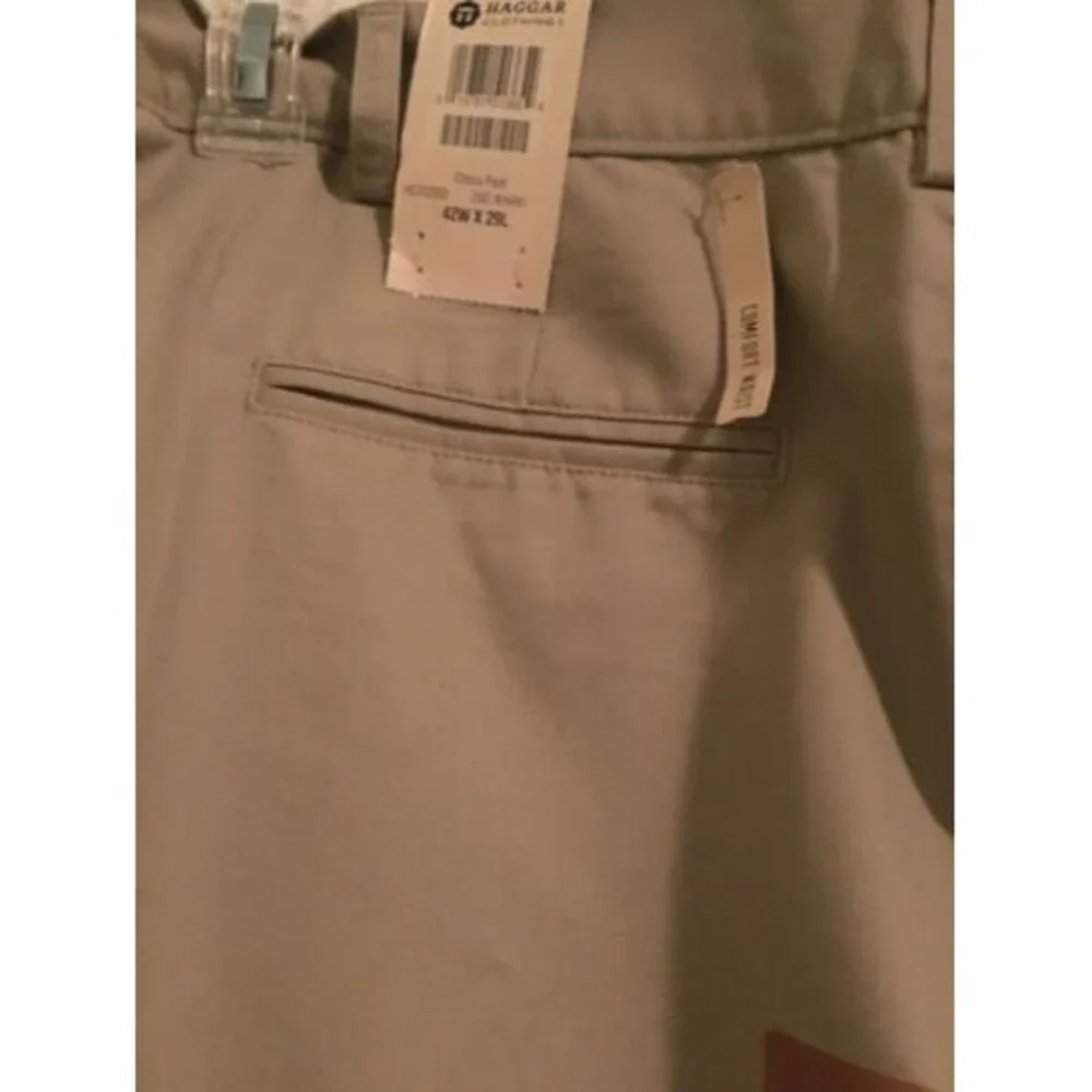 Haggar Men's Big & Tall Pants Khaki Tan Pockets Size 42x29